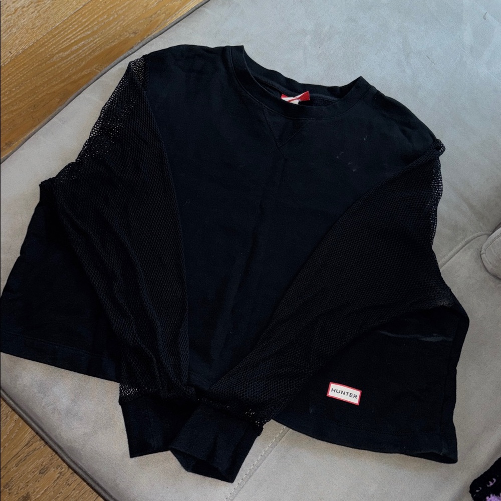 Hunter Black Top with Mesh Sleeves